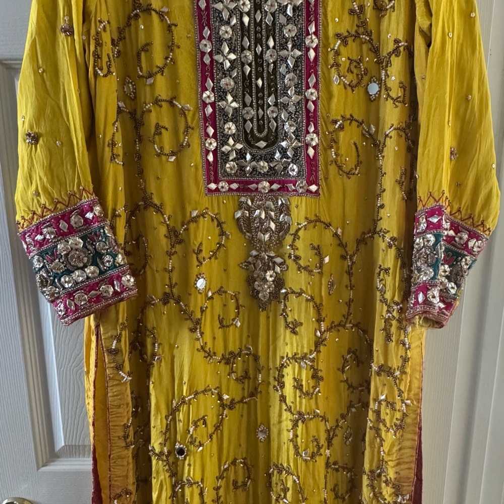 Yellow Embroidered Traditional Dress